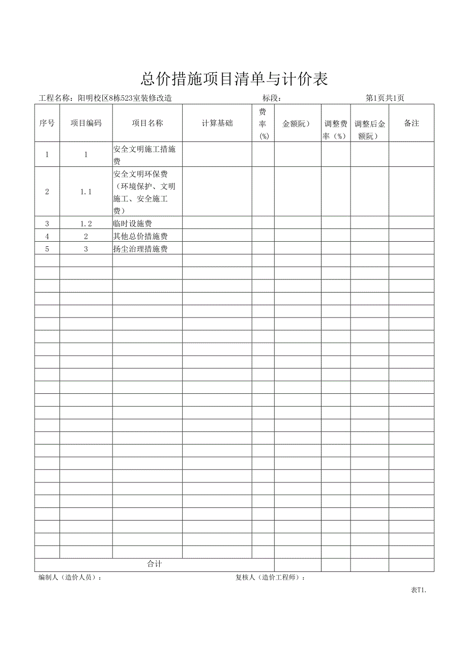XX职业大学校区室外箱变地面硬化工程工程招标工程量清单（2024年）.docx_第3页