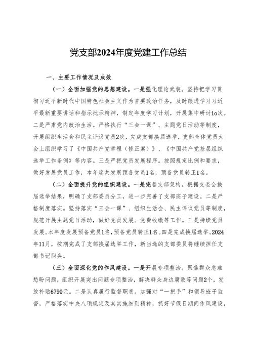党支部2024年度党建工作总结.docx