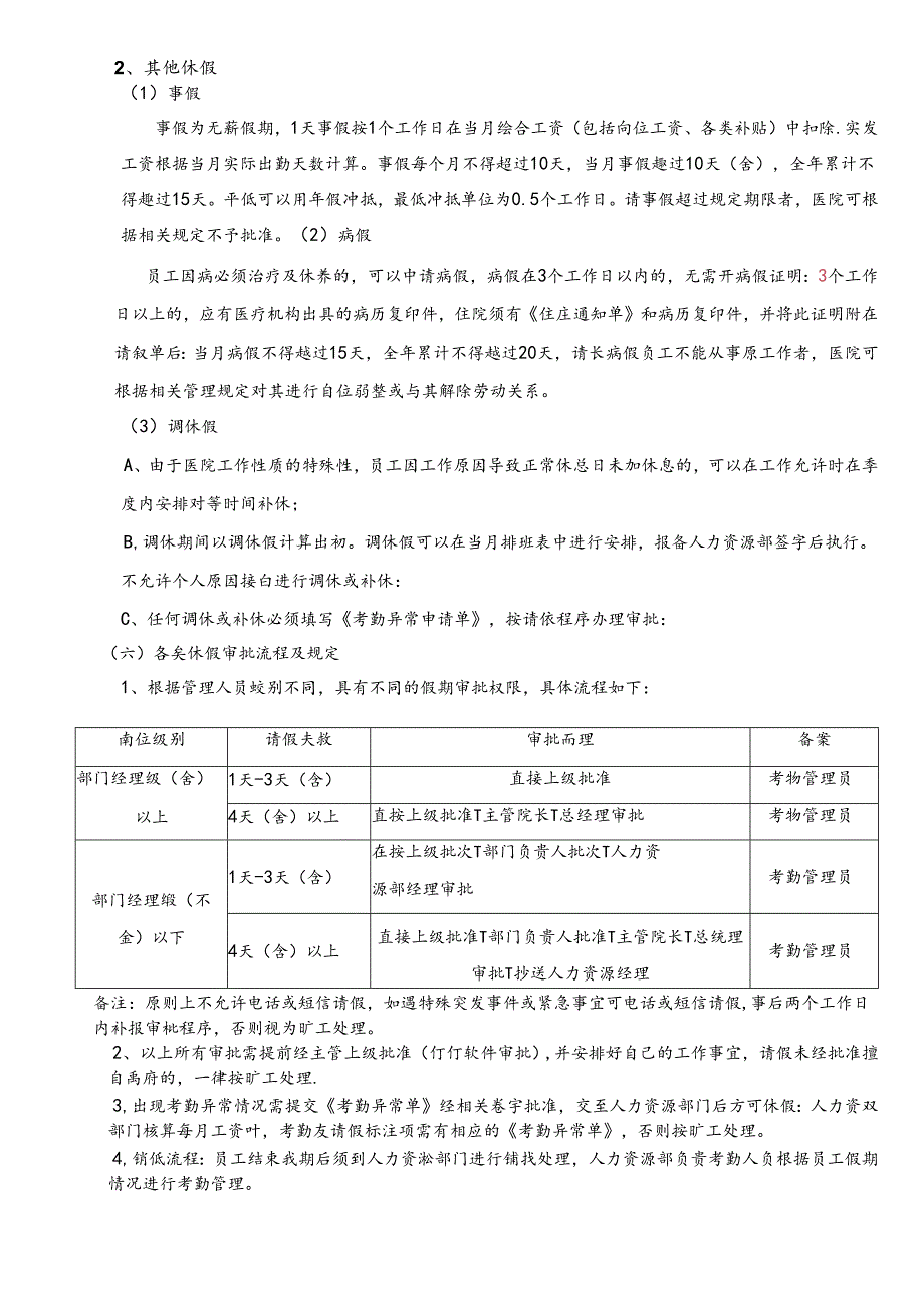 医疗机构医院员工考勤管理制度.docx_第3页