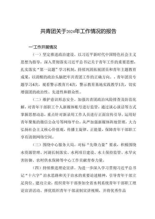 共青团关于2024年工作情况的报告.docx