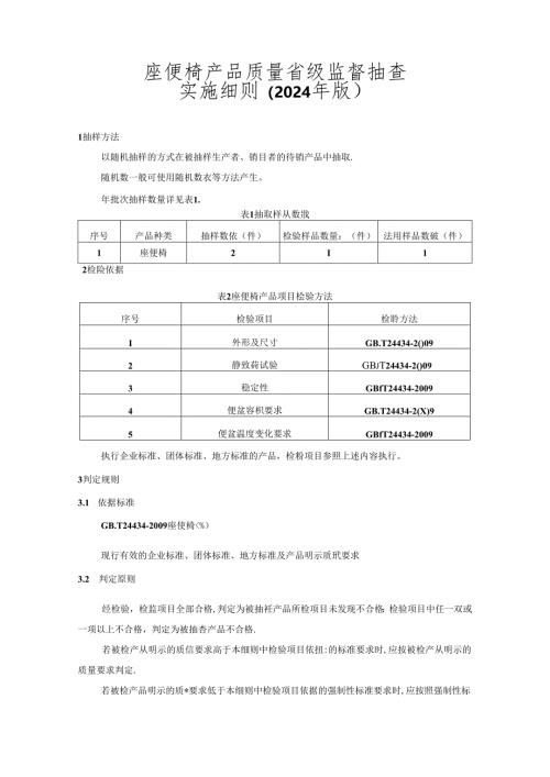 座便椅产品质量省级监督抽查实施细则.docx