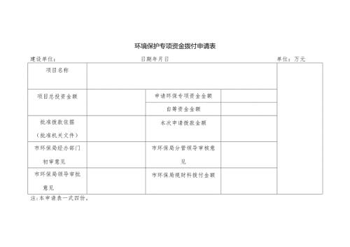 环境保护专项资金拨付申请表.docx