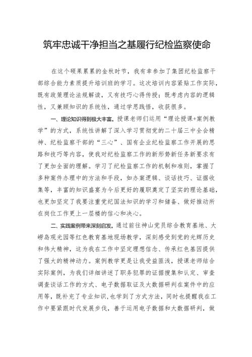 筑牢忠诚干净担当之基履行纪检监察使命.docx