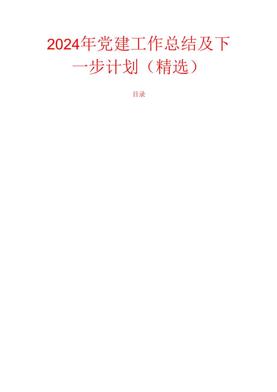 2024 党建工作总结及下一步计划（精选）.docx_第1页