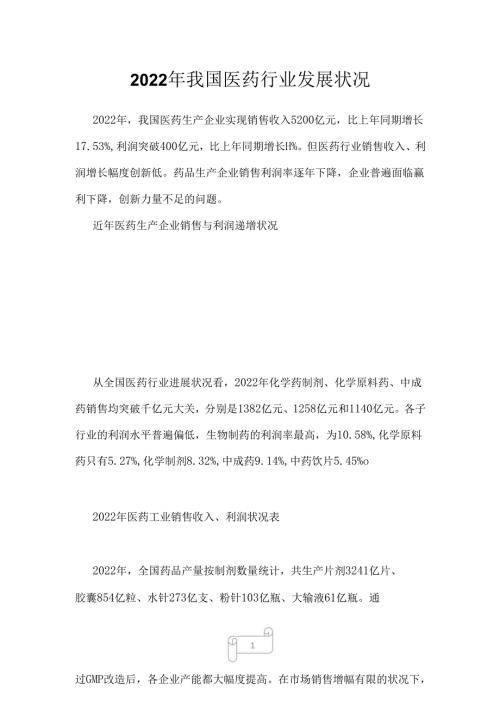 2022年我国医药行业发展状况.docx