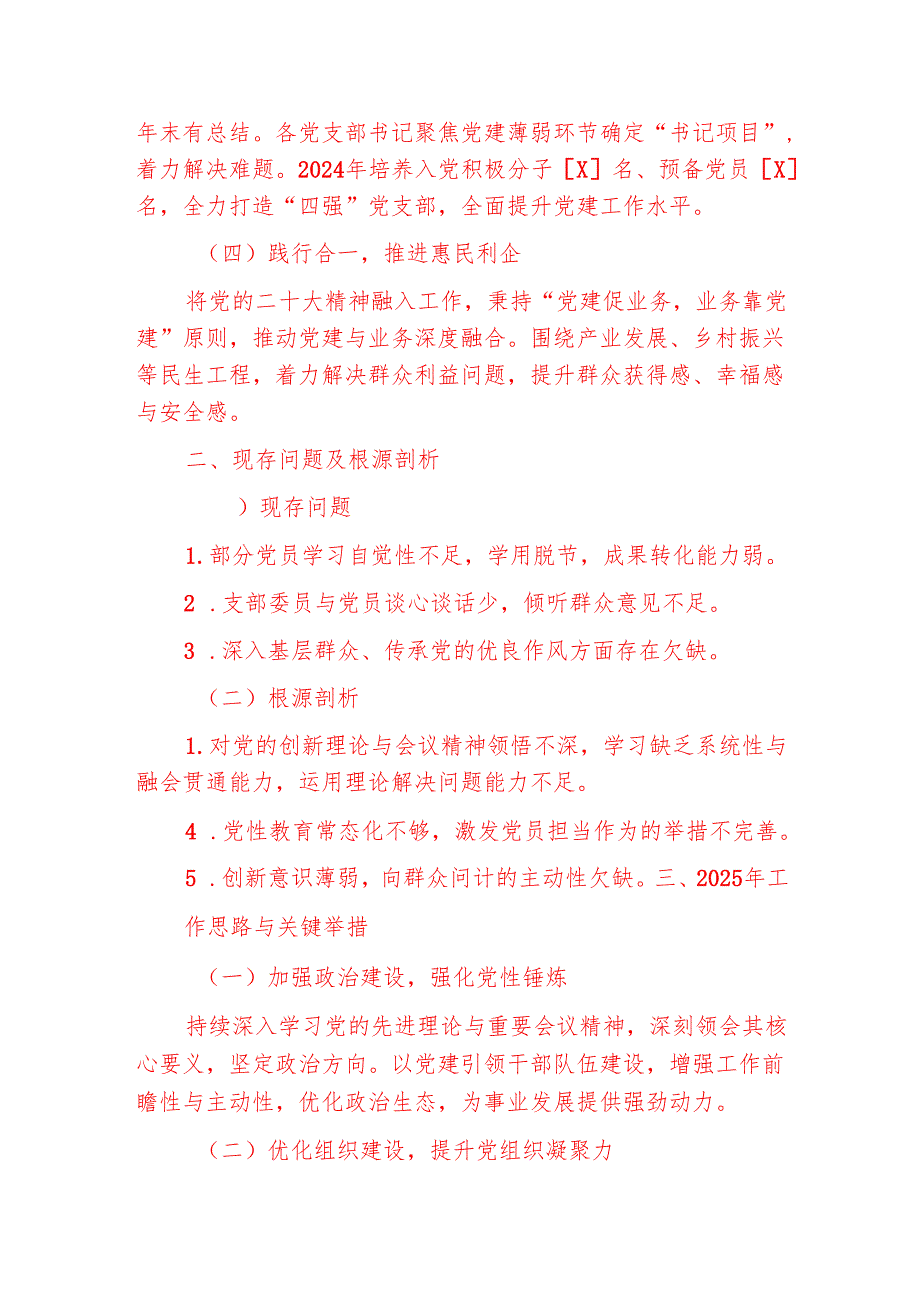 2024年党建工作总结暨2025年工作思路（最新版）.docx_第2页