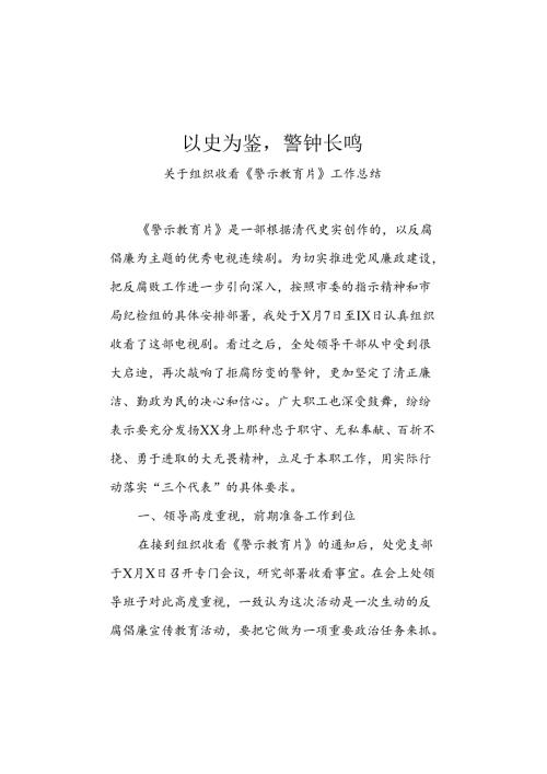 集中收看警示教育片工作总结.docx