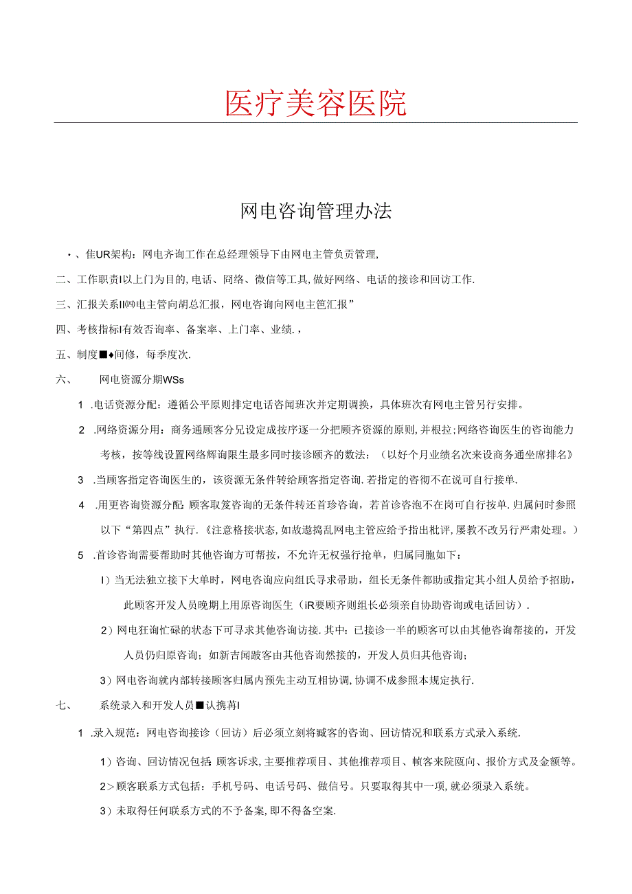 医美整形网电咨询管理办法.docx_第1页