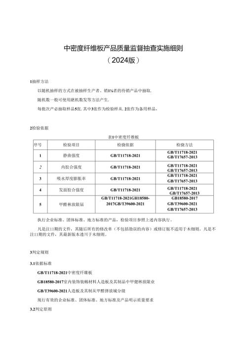 中密度纤维板产品质量监督抽查实施细则.docx