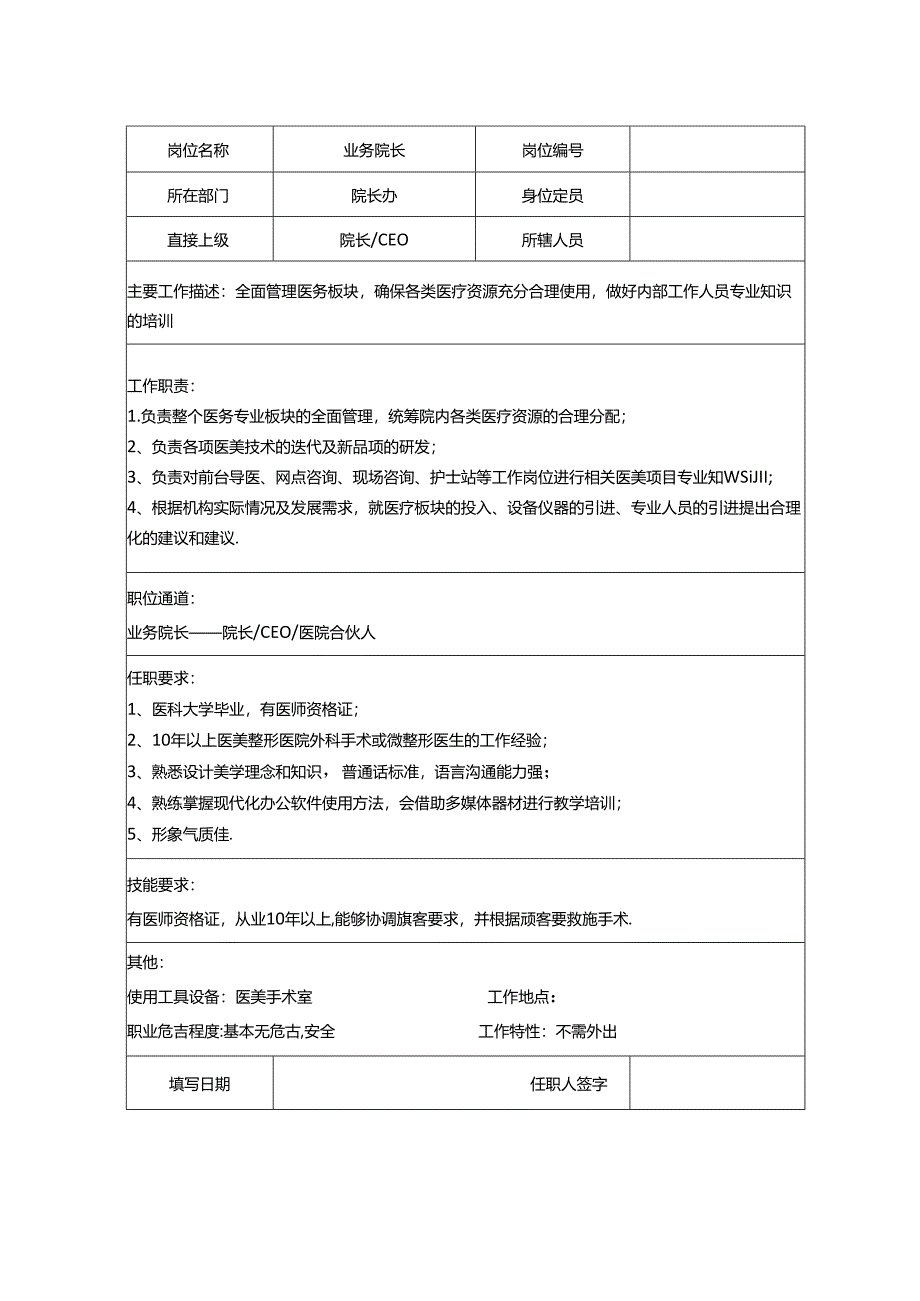 医美机构医院组织架构及各岗位职责(全).docx_第3页