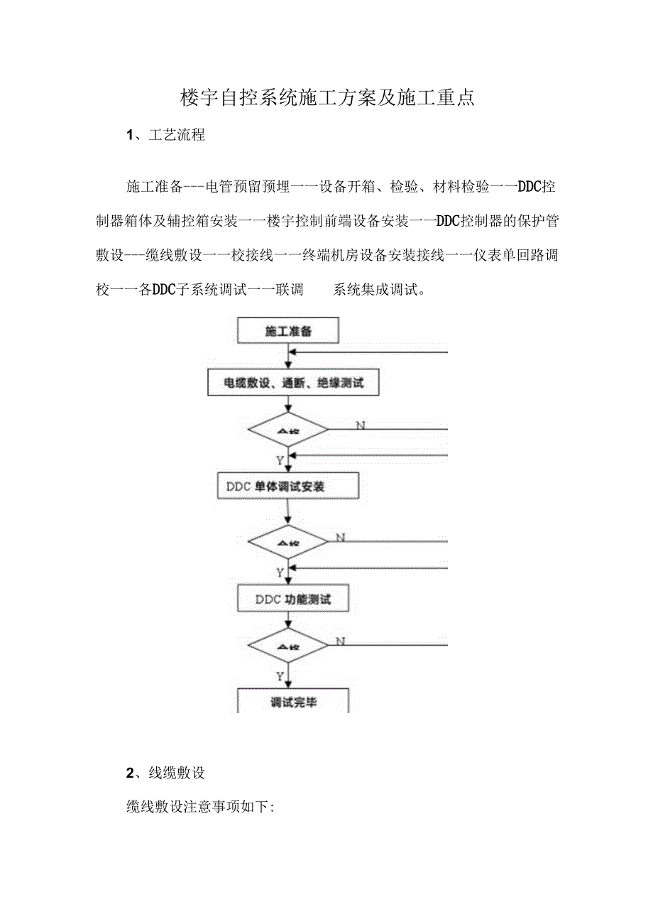 楼宇自控系统施工方案及施工重点.docx_第1页