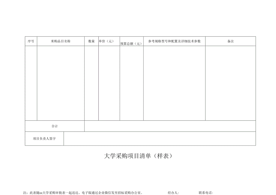 大学采购项目清单.docx_第1页
