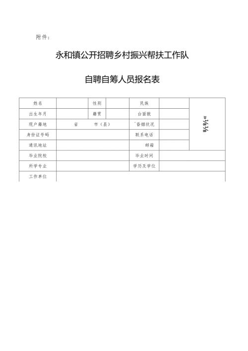 自聘自筹人员报名表.docx