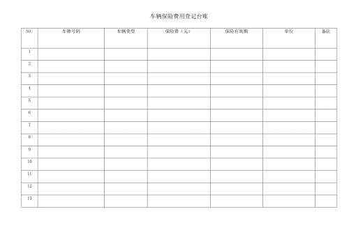 车辆保险费用登记台账.docx