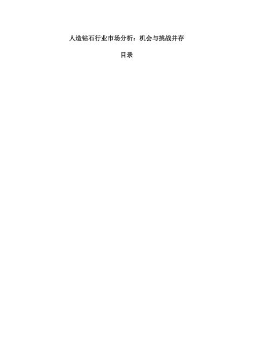 人造钻石行业市场分析：机会与挑战并存.docx