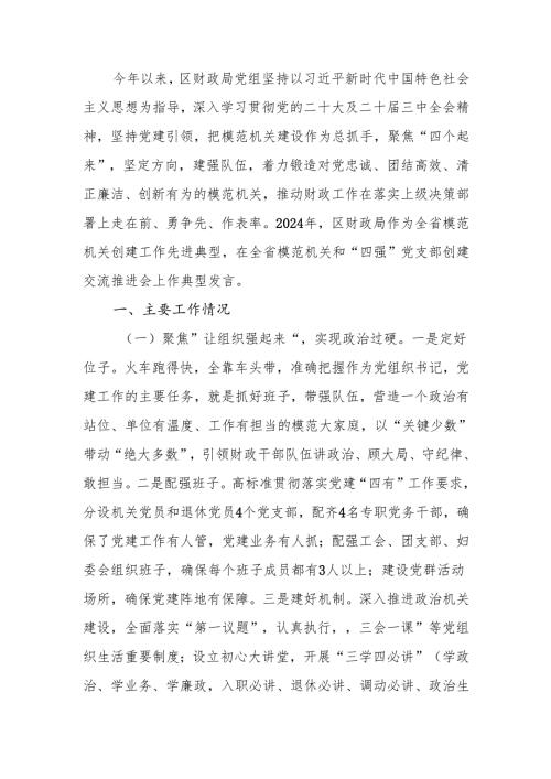 2024年财政局党组落实全面从严治党主体责任工作情况报告.docx