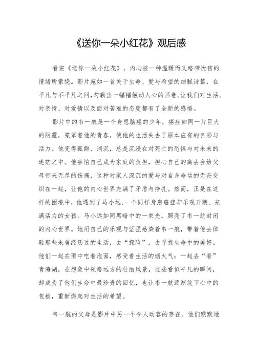 《送你一朵小红花》观后感.docx