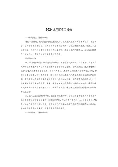 2024试用期实习报告.docx