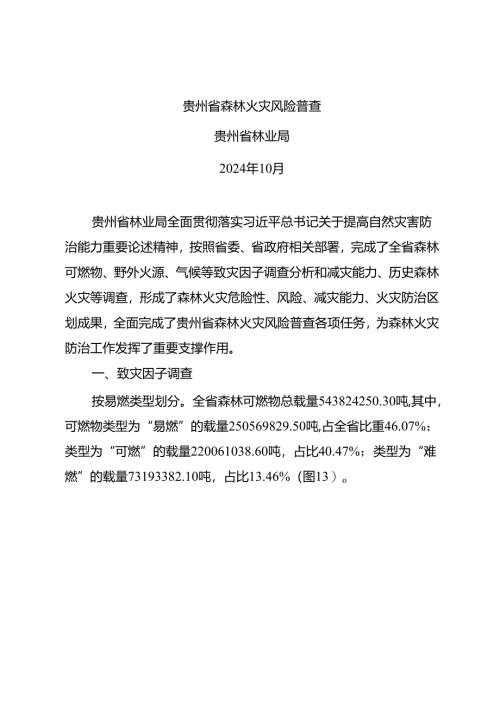 贵州省森林火灾风险普查.docx