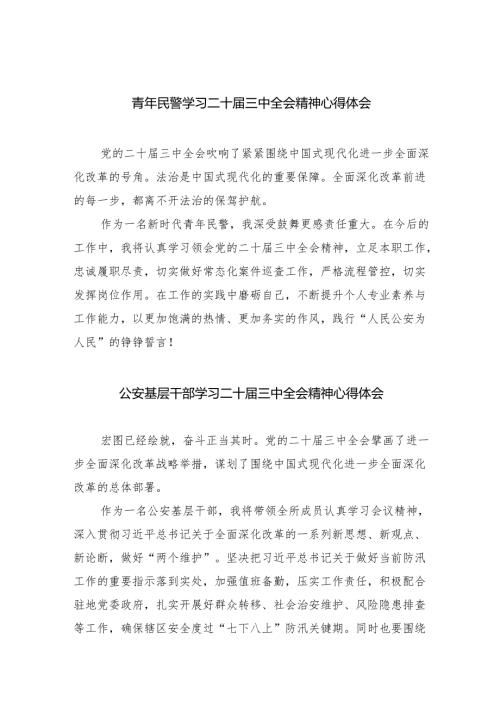 青年民警学习二十届三中全会精神心得体会（合计8份）.docx