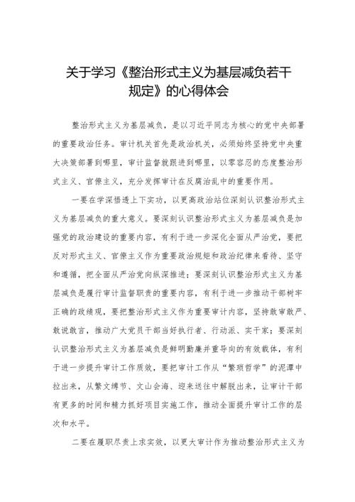 整治形式主义为基层减负若干规定心得体会优秀范文五篇.docx