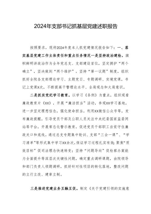 2024年支部书记抓基层党建述职报告.docx