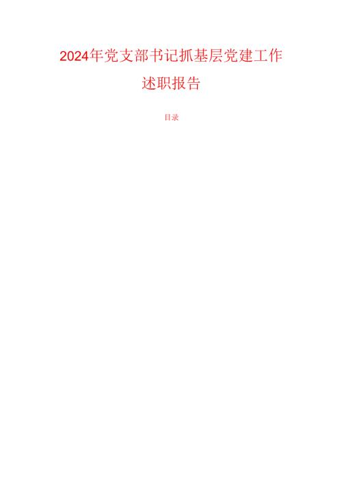 2024年党支部书记抓基层党建工作述职报告.docx