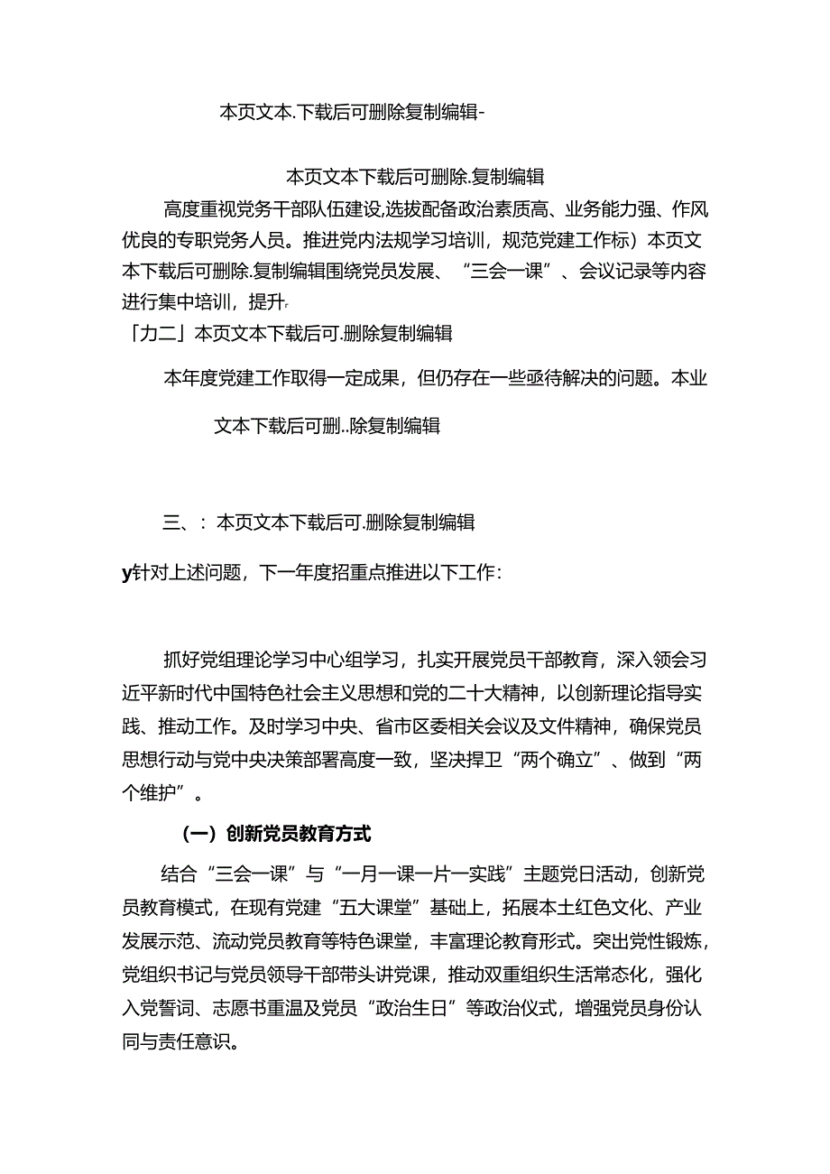 2024年党支部党建工作总结及工作计划.docx_第3页