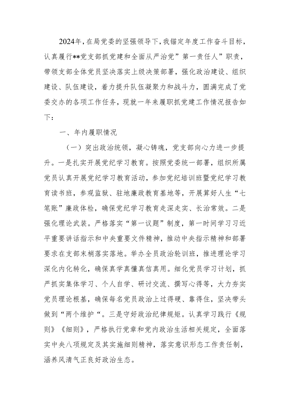 2024年党组织书记抓基层党建工作述职报告.docx_第1页
