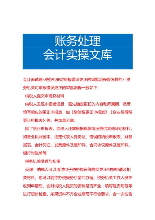 会计面试题-税务机关对申报错误更正的审批流程是怎样的.docx
