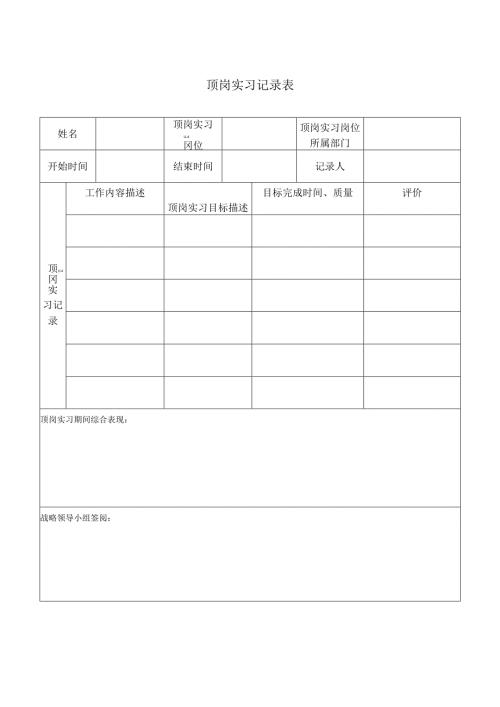 顶岗实习记录表.docx