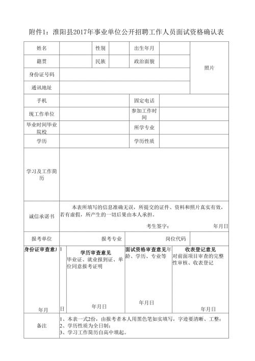 周口市市直事业单位公开招聘报名表.docx