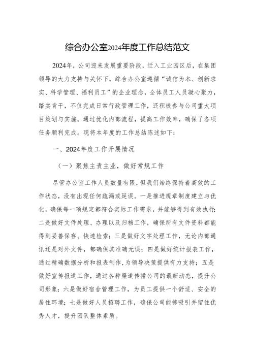 综合办公室2024年度工作总结范文.docx