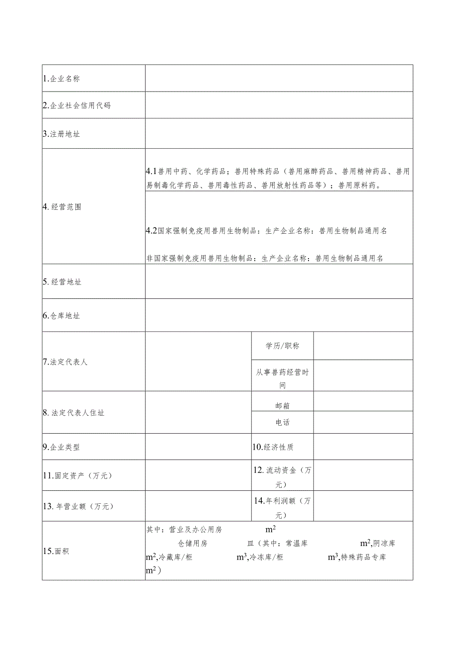 四川省兽药经营质量管理规范检查验收申请表、检查验收评定标准、评定表.docx_第2页