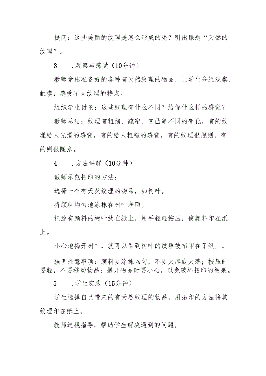 三年级人教版艺术美术《天然的纹理》教案.docx_第2页
