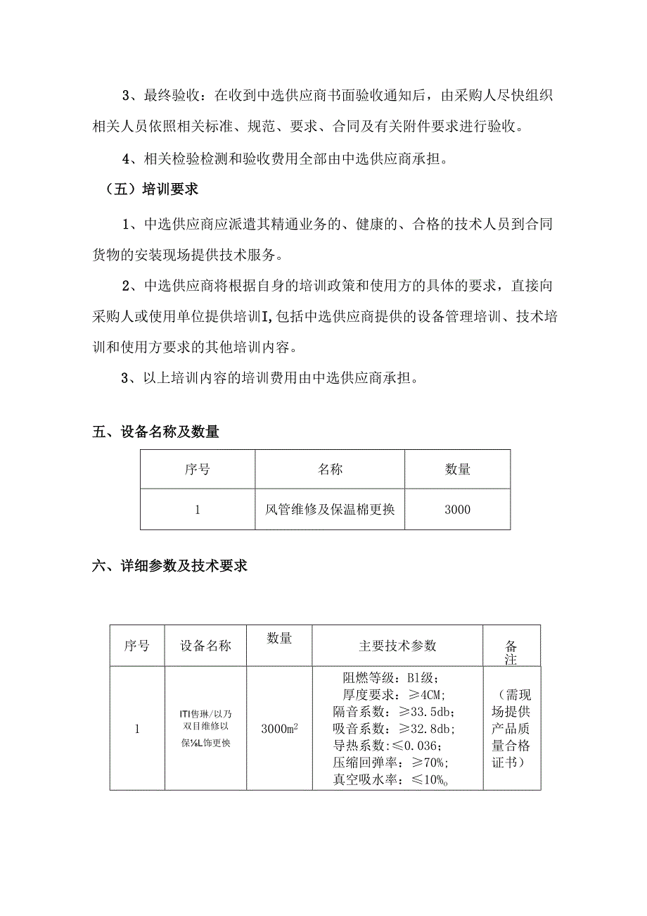 XX第X医科大学实验动物科技中心风管维修及保温棉更换采购项目需求（2024年）.docx_第3页