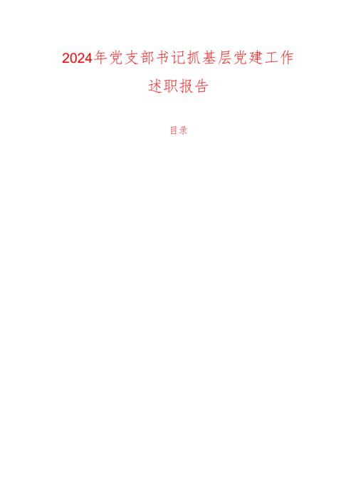 2024年党支部书记抓基层党建工作述职报告.docx