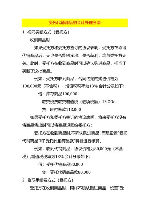 受托代销商品的会计处理分录.docx