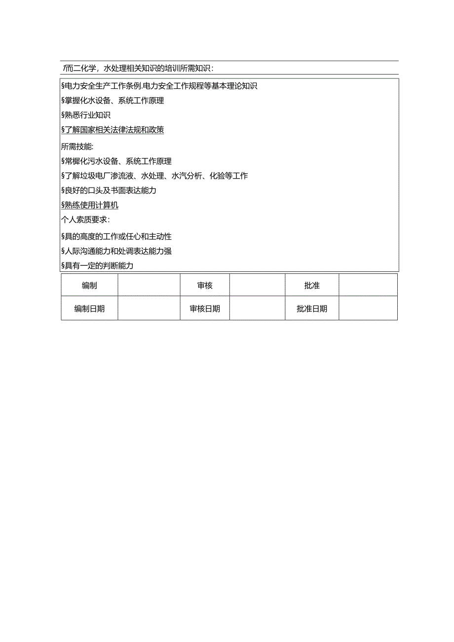 化水值班员岗位说明书.docx_第2页