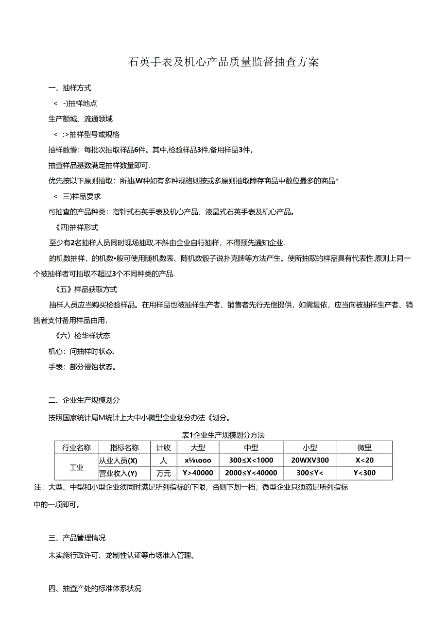 石英手表及机心产品质量监督抽查方案.docx_第1页