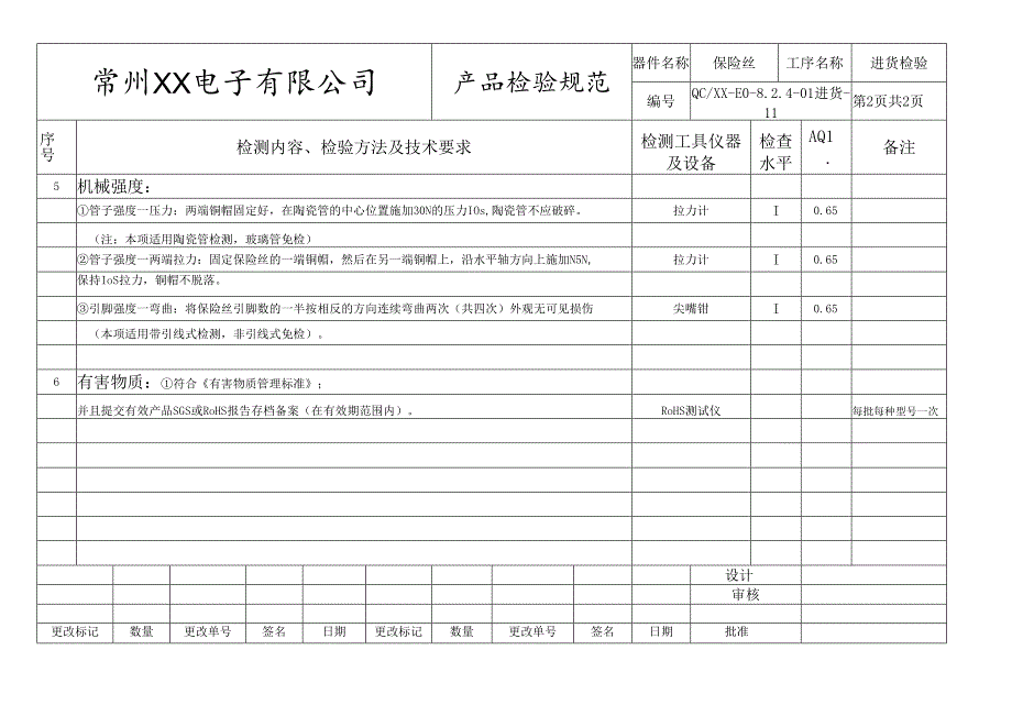 保险丝进货检验标准.docx_第2页