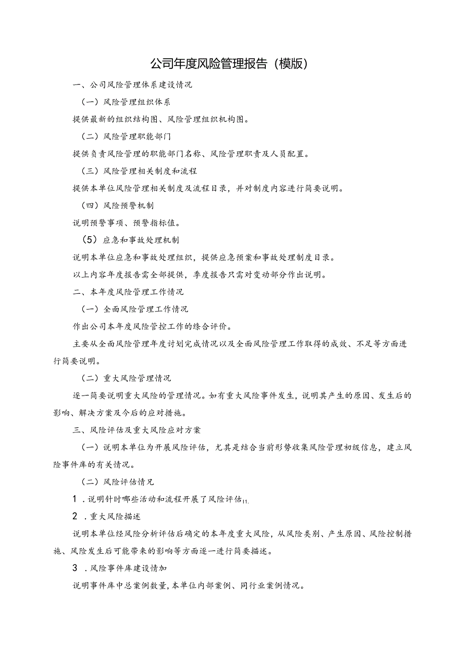 公司年度风险管理报告模板.docx_第1页