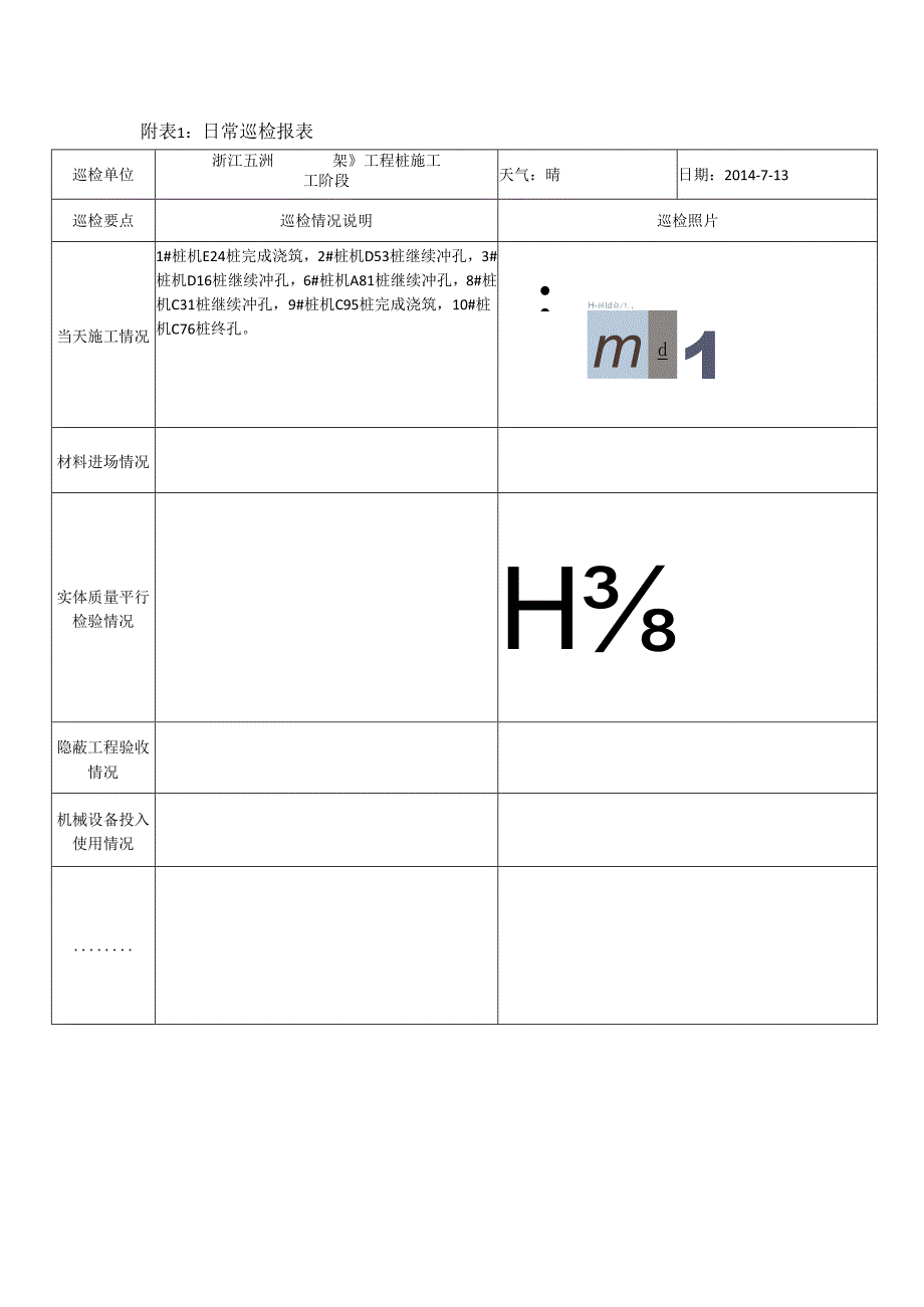滨江广场三期日常巡查及安全巡查报表20140713.docx_第1页