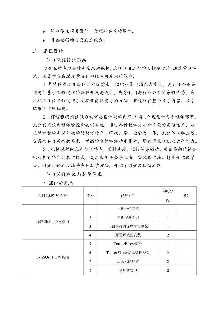 《深度学习—TensorFlow从入门到实践》课程标准.docx_第2页