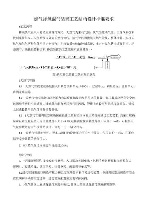 燃气掺氢混气装置工艺结构设计标准要求.docx