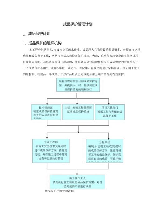 成品保护管理计划.docx