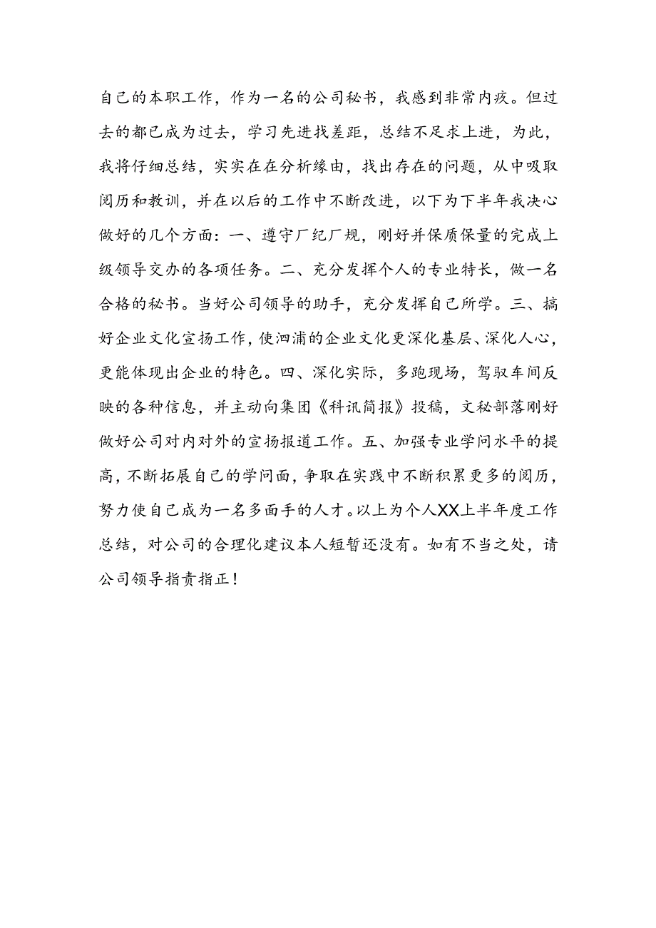 公司秘书XX年上半年个人工作总结.docx_第2页