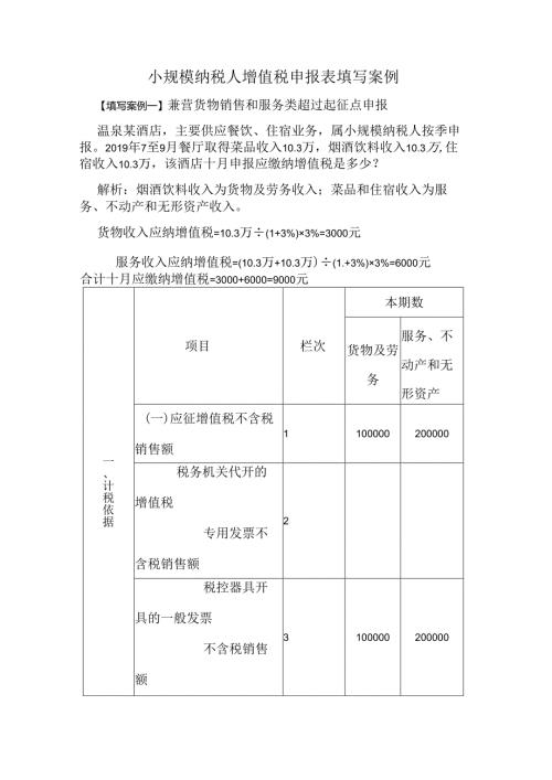 小规模申报表填报案例.docx