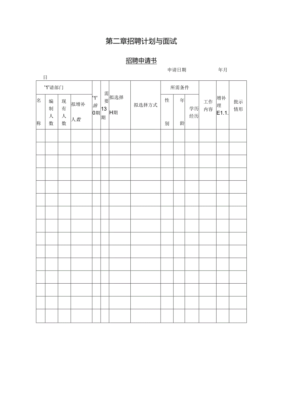 招聘计划与面试模板.docx_第1页