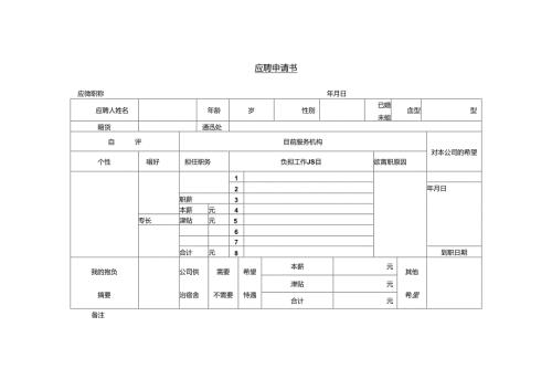 应聘申请书模板.docx